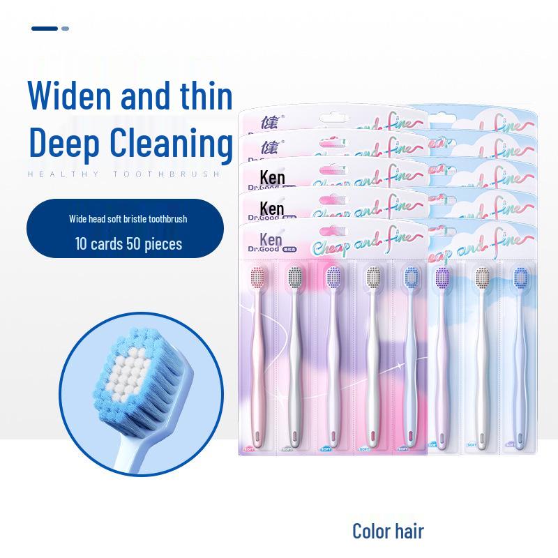 Pakiet Rodzinny Kent: 5 Miękkich Szczoteczek do Zębów dla Dzieci z Szerokimi Główkami dla Dorosłych - Odpowiednie dla Mężczyzn, Kobiet i Par