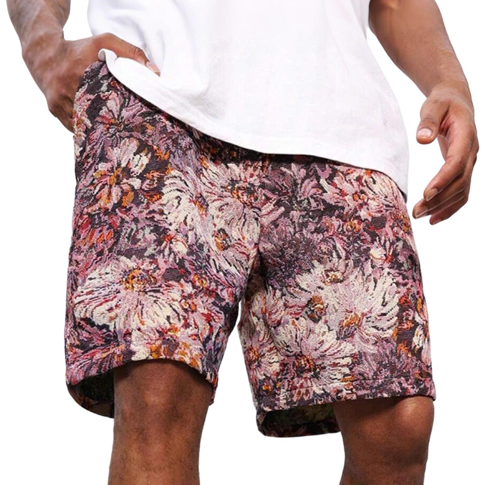 

Men s Summer Casual Print Shorts Men s Fashion Sports Shorts XL фіолетовий