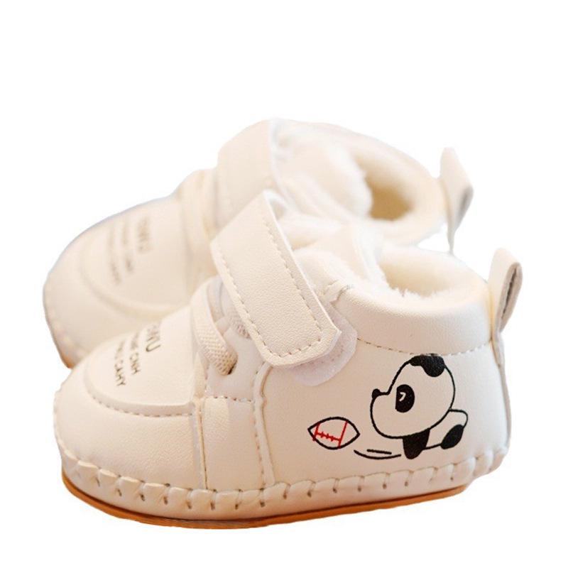 Sapatos de Veludo Quentes para Bebês Caminharem (0-1 Ano), Sola Macia Antiderrapante, Estilo Inverno