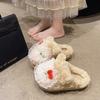 Cute Kitty Fluffy Slippers Women Wear Plush Bag Head Drag 2025 Autumn and Winter New Home Flat Cotton Slippers