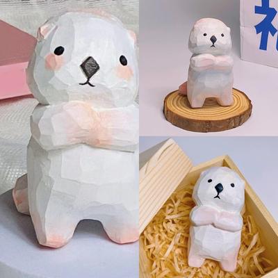 Handmade Animal Wood Carving Figurine Sculpture Home Office Desk Decoration Craft for Office and Living Room