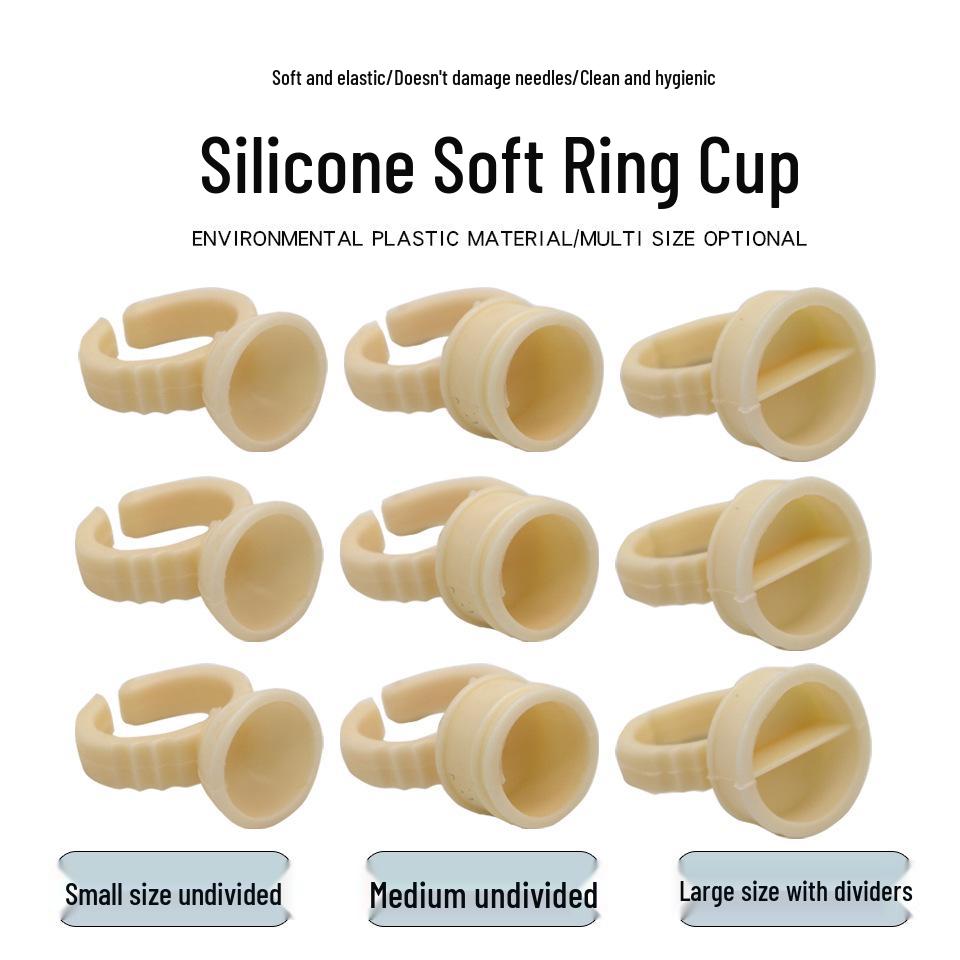 100 Silicone Pigment Rings for Semi-Permanent Makeup: Microblading Eyebrow, Eyeliner, Lip Tools