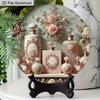 2D Flat 1pc Vintage Perfume Aluminum Sign Round Ornament - Embossed Floral Design Art, Home Office Bedroom Balcony Decor, Indoor/Outdoor Door Wall