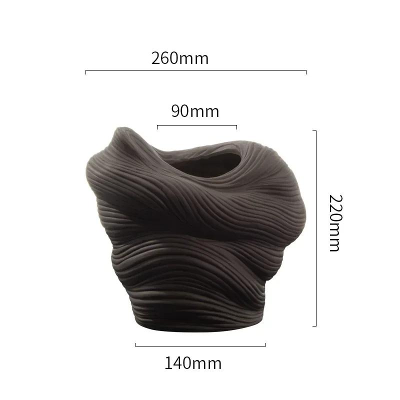 

Керамическая ваза с полосатым спиральным узором, ваза для цветов, фарфоровые изделия, аксессуары для цветочной композиции, украшение для дома