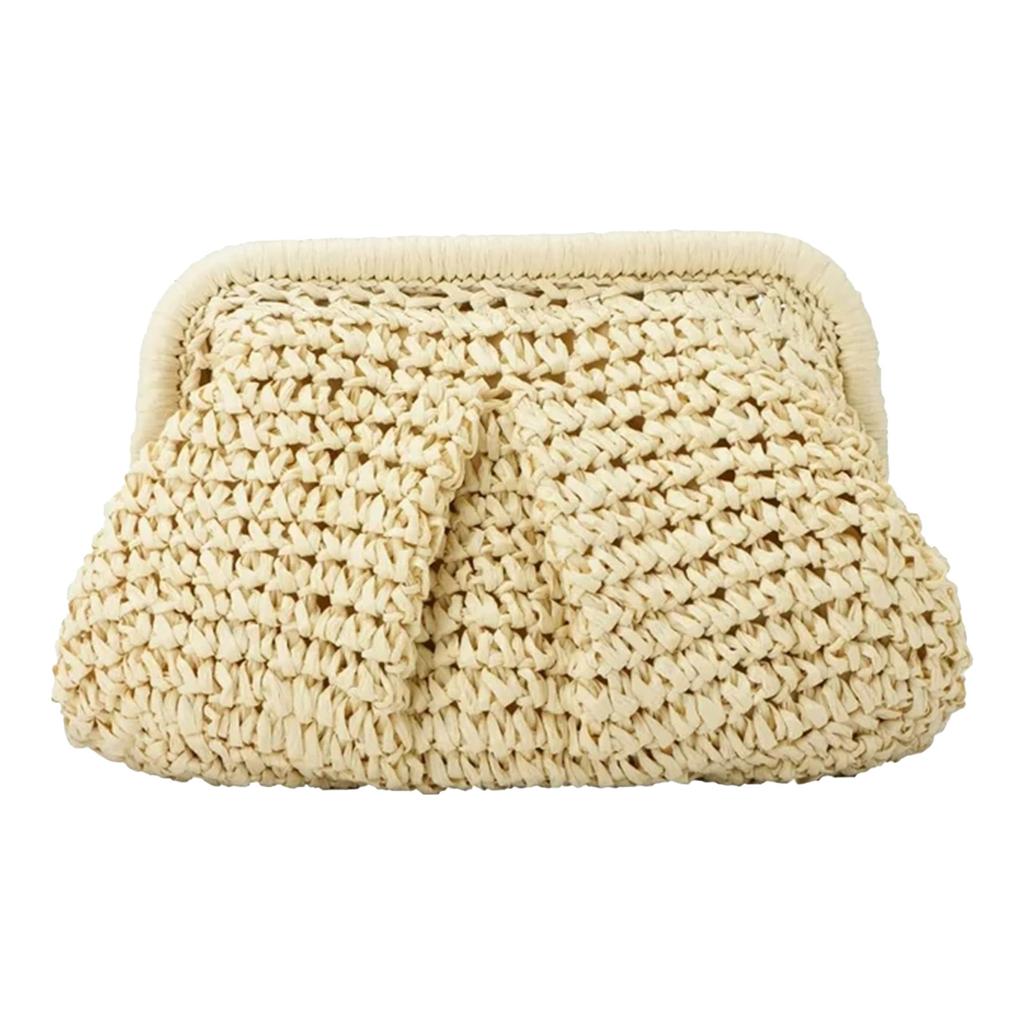 Straw Dumpling Clutch Bag Woven Straw Tote Straw Clutch Purse For Women Summer Beach Bag Wicker Clutch, Straw Purses For Women