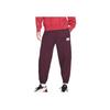 Jordan Solid Logo Patch Cotton Fleece Cuffed Pants Women Bottoms Cherrywood-Red DQ4608-645