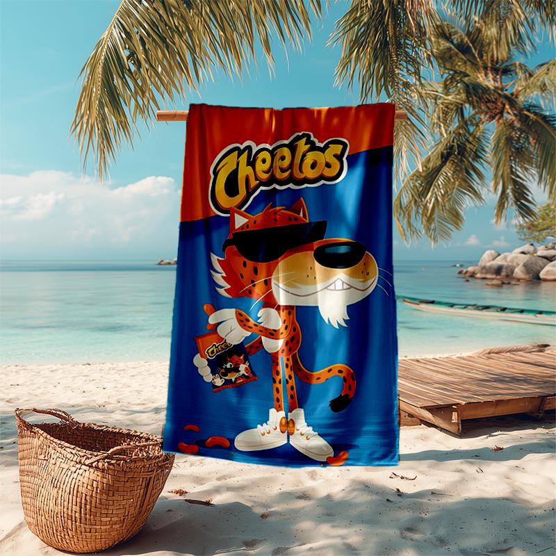 Ultra-Soft Beach Towel with Cheetos Theme,Ideal for Pool - Camping, Diving - Perfect Travel Essential, Vibrant Beach Towel.