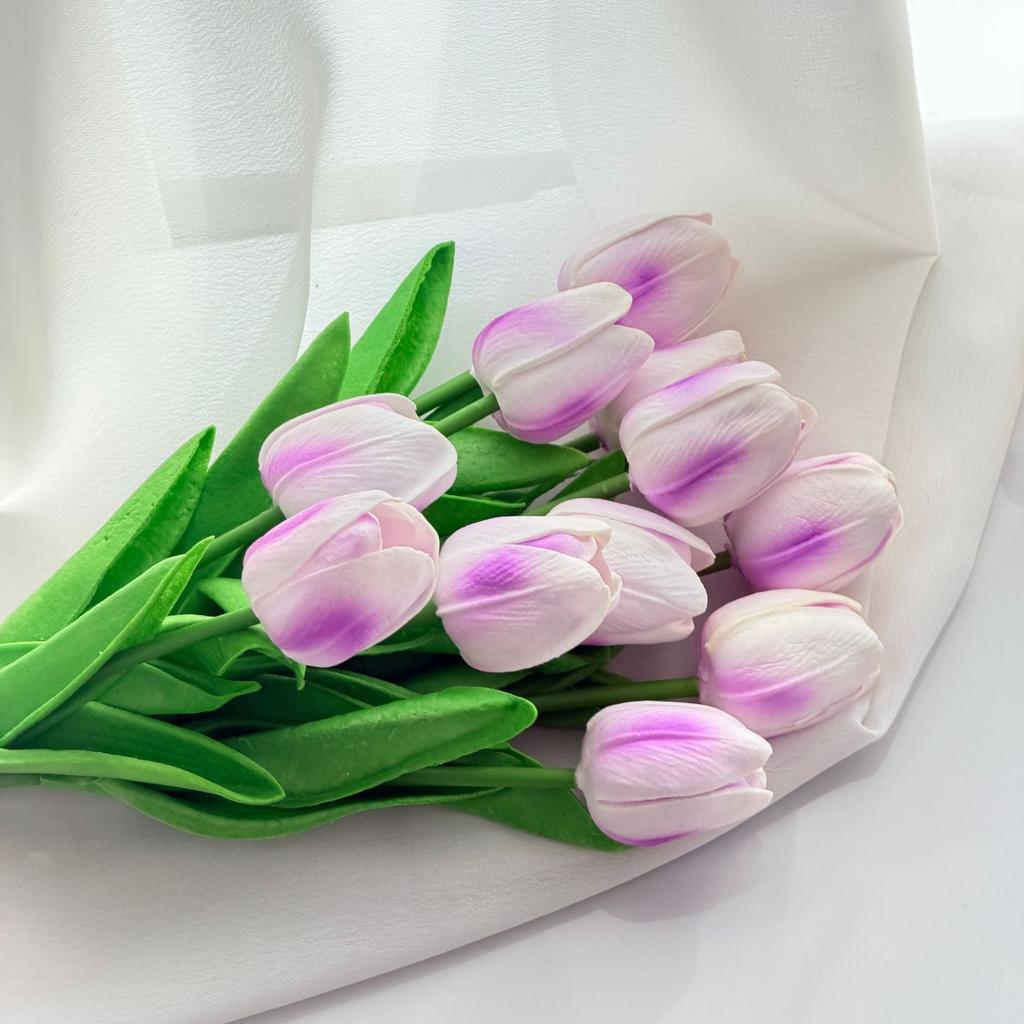 10Pcs Tulip Flowers Artificial Tulip Bouquet PE Foam Fake Flower for Wedding Ceremony Decor Home Garden Bouquet Decoration