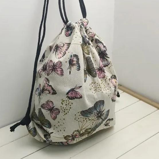 WTEMPO Butterfly Printed Versatile Drawstring Backpack Outdoor Sports Bags Mommy Bags Women Large Capacity Lightweight Travel Backpack
