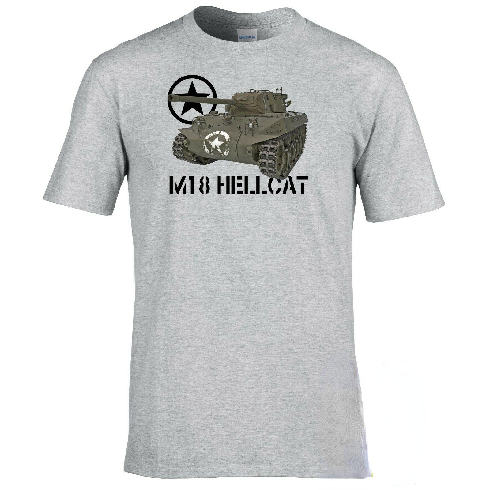 US Army WWII Allied Military Armour M18 Hellcat Tank Destroyer TShirt Summer Cotton ONeck Short Sleeve Mens T Shirt New S3XL S