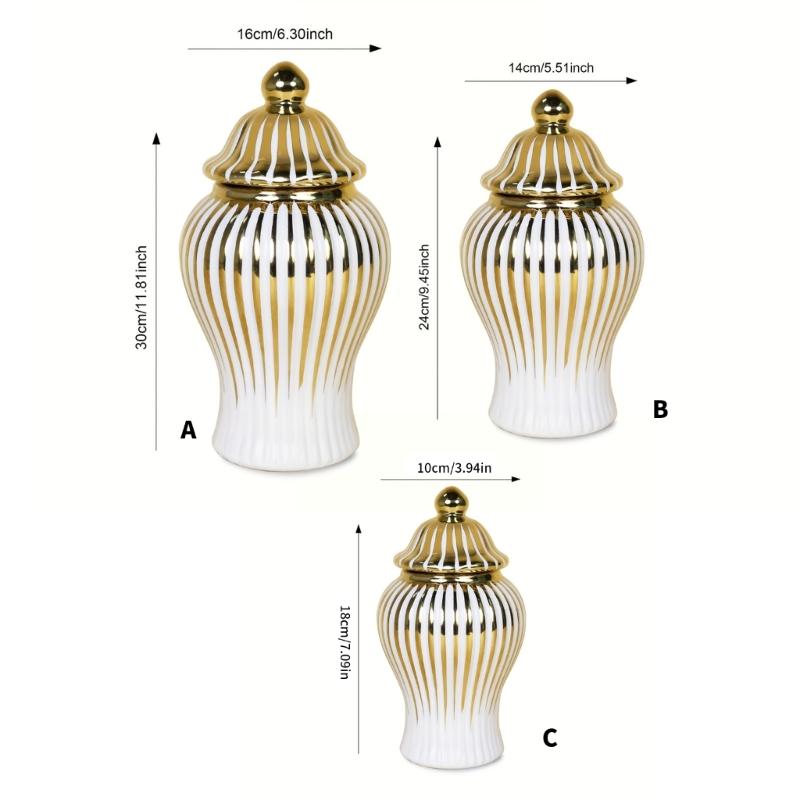 Keramik Vorrats-Ingwerglas mit Deckel Porzellan Blumenvase für Wohnzimmer und Hochzeitsfeiern Dekoration