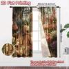 2pcs, 2D FLAT PRINTING Curtains (Without Rod) Garden Elegance Halloween Festival Creative Curtains Polyester Curtains