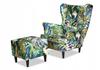 ARI PRINT Wing Chair with Footrest Scandinavian Family Furniture Monstera