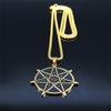 Witchcraft Astrology Stainless Steel Chain Necklaces 7 Point Star Gold Color Pendant Necklace Women/Men jewlery acier N531S02