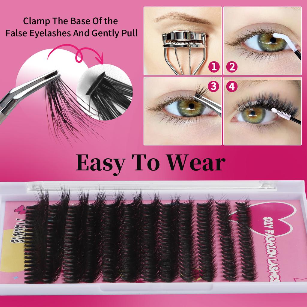 240 Clusters Of Dense D-Song False Eyelashes Set 8-16Mm Mixed And Matched Diy Segmented Multi-Hair Eyelashes