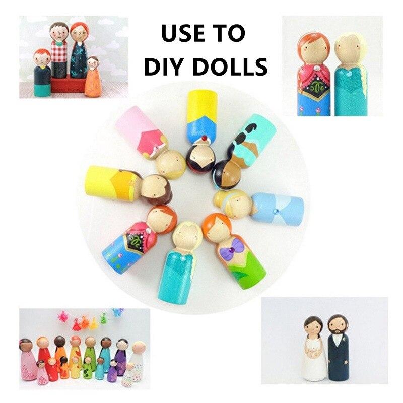 2pcs/5pcs Male/Female Doll Natural Wood Eco-friendly 35mm 43mm 55mm 65mm 75mm 90mm 120mm for DIY Crafts Woodcraft Jewelry Making Accessories