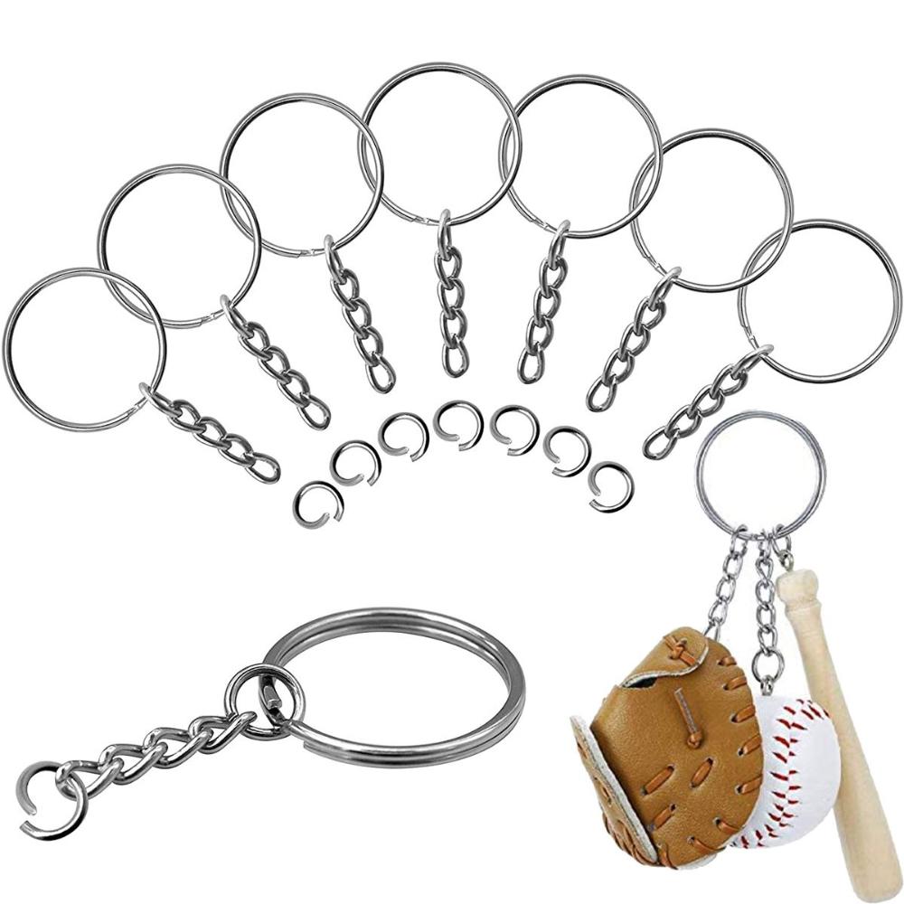 

Women Men DIY Split Metal Blank Keyfob Pendant Holder Keychain Key Ring
