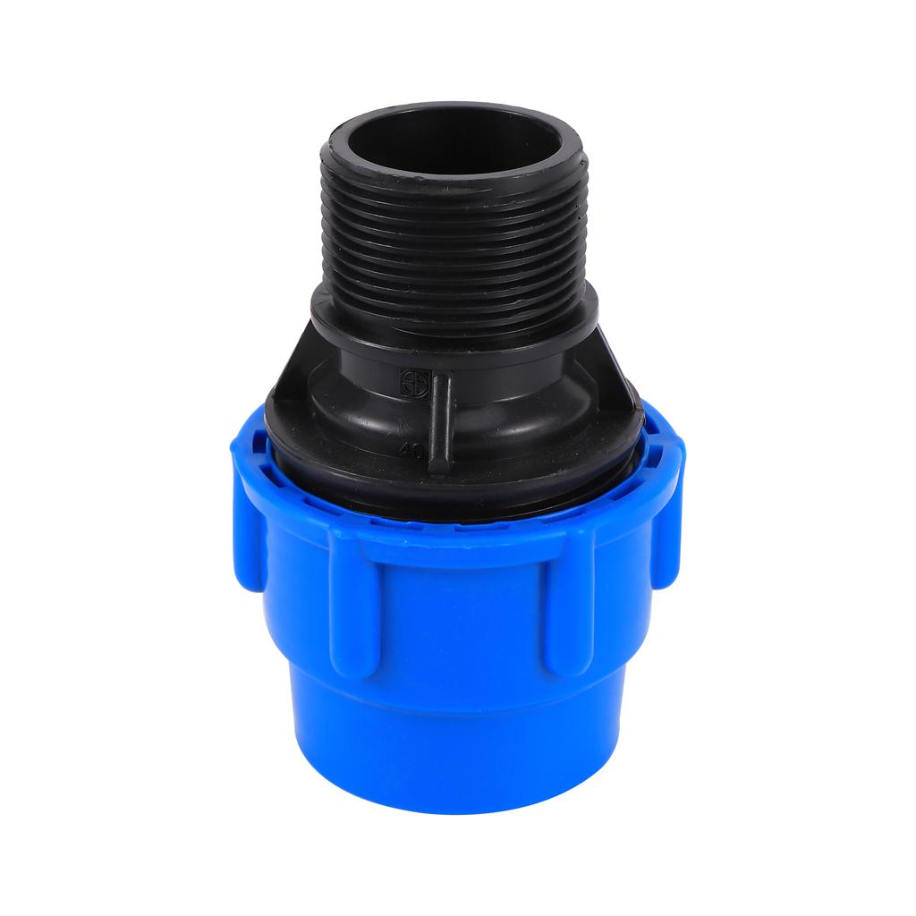 PE Wasserrohr Schnellkupplung 1/2" 3/4" 1"1.2" 1.5" Außengewinde auf ID 20/25/32/40/50mm Nicht Heißschmelzend Reduzierstück Gerade Blau