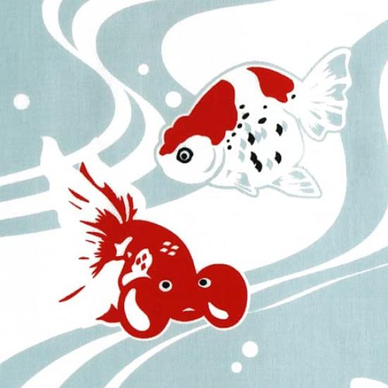 Dyeing Anbo Hand Towel Goldfish Collection Light Authentic Dyed Cotton Tokuoka Made In Japan 35cm X 100cm "Edo Blue" 100%