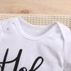 1-18 Months Baby Cute Spanish Letters "Hola Tia" Print Cotton Bodysuit Short Sleeve Jumpsuit