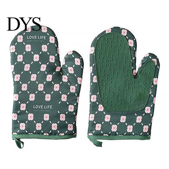 Kitchen Oven Mittens 1/2 Pcs Rough Palm Non-Slip Heat Resistant Protective Cooking Lightweight Anti-scalding Great Friction Cartoon Print Baking