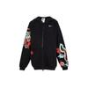 Nike Jacket Embroidered Pattern Fleece Casual Zip-Up Hoodie Kids Jackets Black FZ6562-010