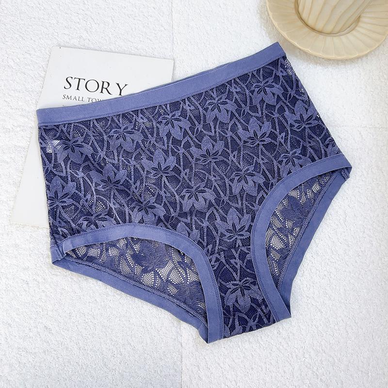 FINETOO 1Pc Summer Sexy Ultra-thin Lace Perspective Panties Women High Waist Lace Floral Underwear Female Breathable Intimates Lingerie