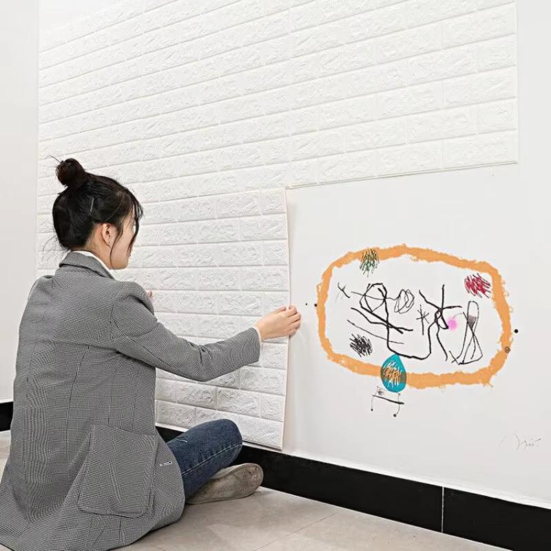 70cmx10m 3D Brick Wall Stickers Bedroom Decor Foam Brick Room Decor Wall Decor Wall Sticker For Kids Decor Stickers DIY Decor Self-Adhesive Wallpaper
