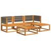 5 Piece Garden Sofa Set with Cushions Acacia Wood & Rope