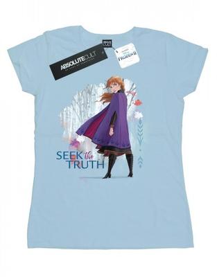 Camiseta feminina de algodão Frozen 2 Anna Seek The Truth