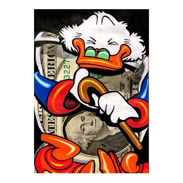 Donald Duck Diamond Painting Scrooge Mcduck Money Cartoon Graffiti Wall Poster Prints Living Room Home Pictures Decor