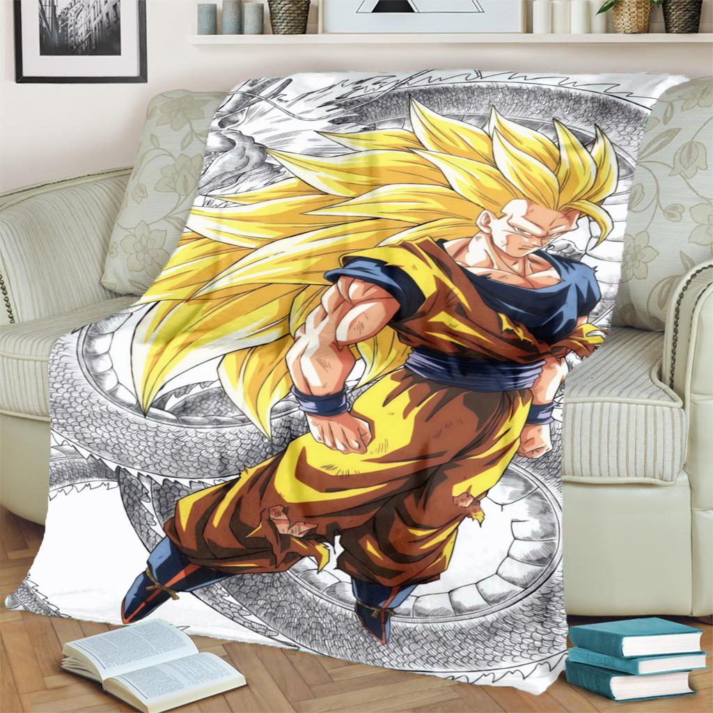 Warm Comfortable Blanket Dragon Ball! Print Flannel for Bedrooms, Sofas, Beds, Chairs, Picnics, Travel