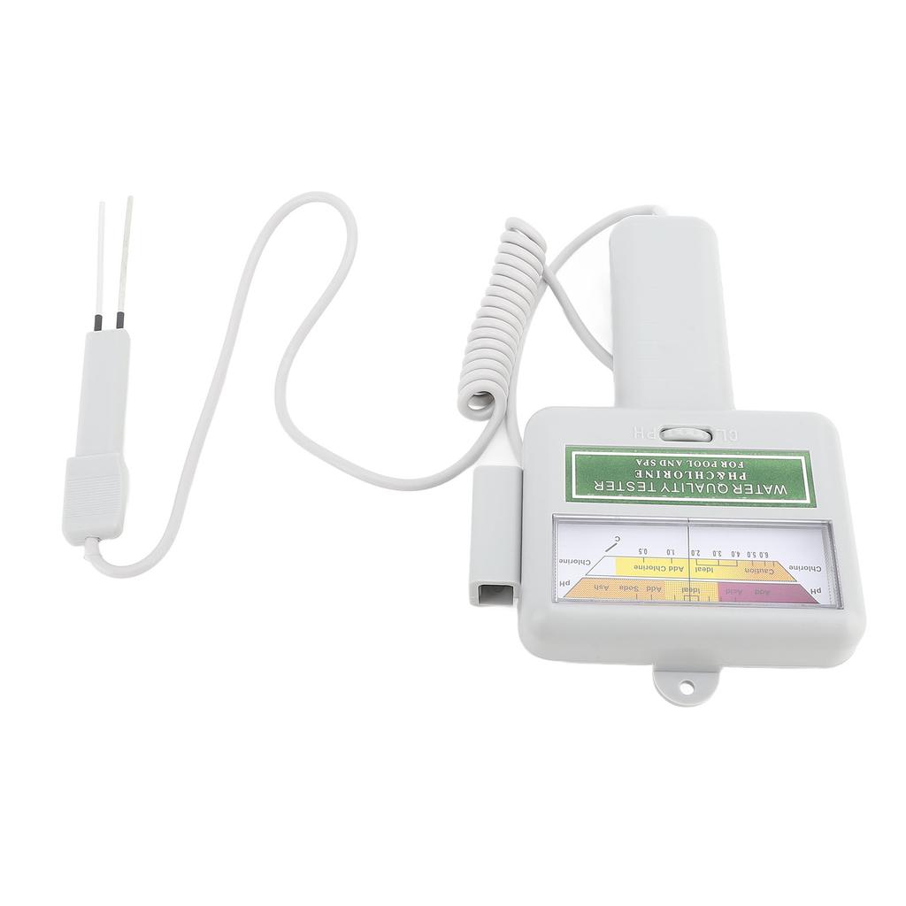 PH CL2 Chlorine Tester Dual Probe Large Display Screen Battery Powered Digital Water Quality Tester
