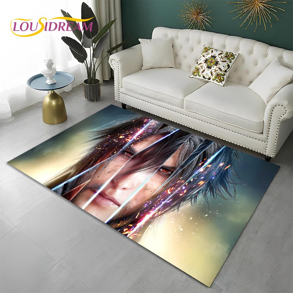 FF14 Gamer HD Final Fantasy Spiel 3D-Teppich für Zuhause, Wohnzimmer, Schlafzimmer, Sofa, Fußmatte, Dekor, Kinderbereich, rutschfeste Bodenmatte
