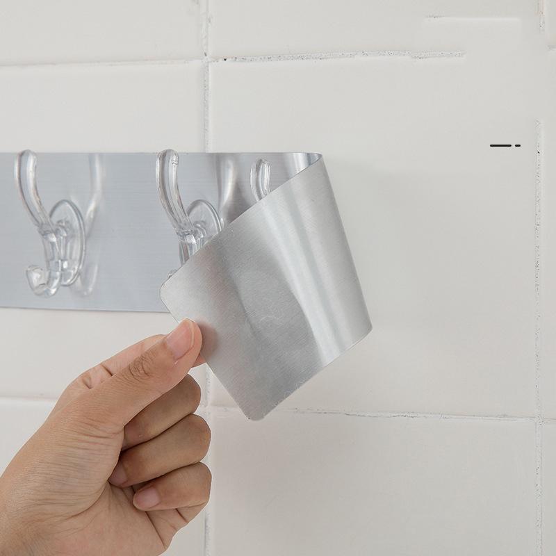 6 in 1 Punch-free Trackless Magic Hook Door Self- Adhesive Hooks Wall Hanging Transparent Hook for Clothes and Hats