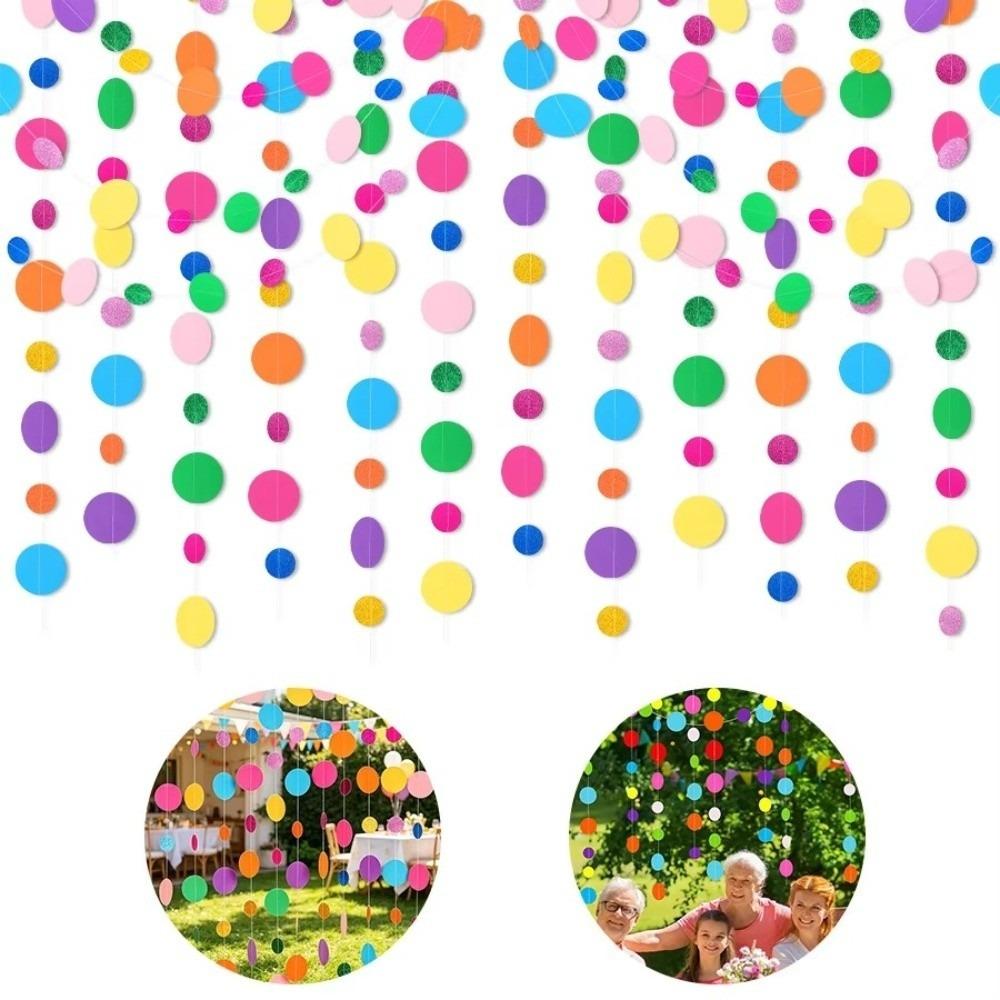 Round Dots Polka Dot Garland Colorful Colorful Dot Garland Wedding Decorations
