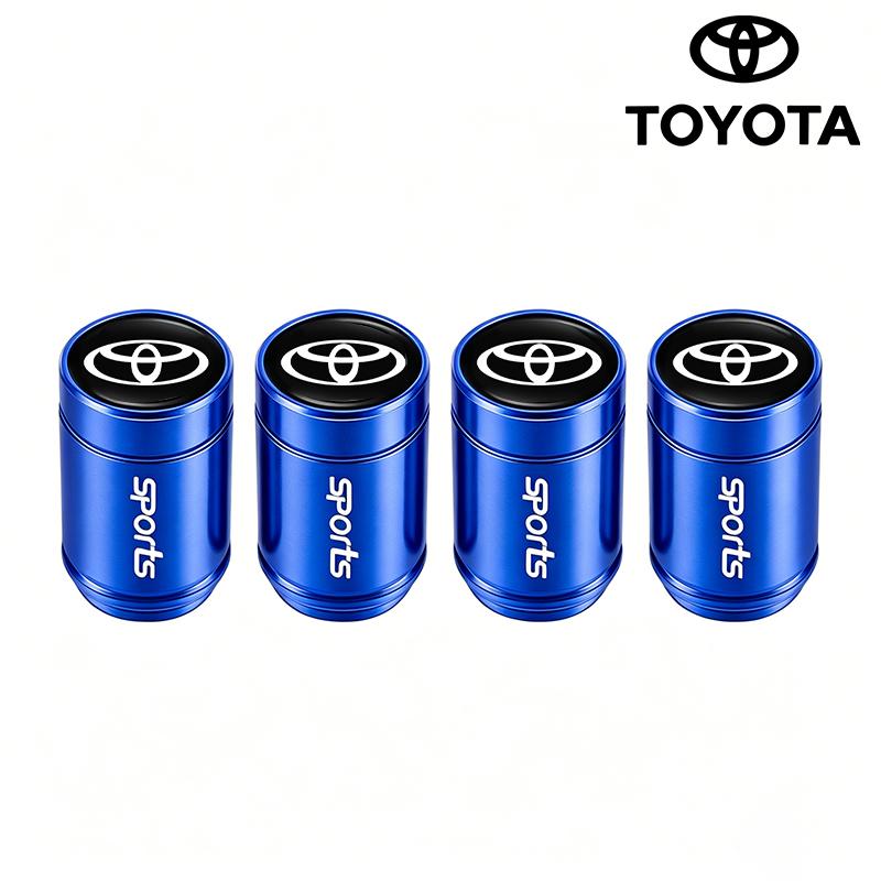 4Pcs Aluminum Alloy Tire Valve Caps Anti Leak Dust Cover Car Wheel Accessory For Toyota Hilux Corolla RAV4 Camry Highlander C-HR