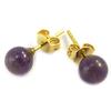 Les Trésors De Lily [M6904] - Gold Plated 'Mineralia' Amethyst Earrings - 6 Mm