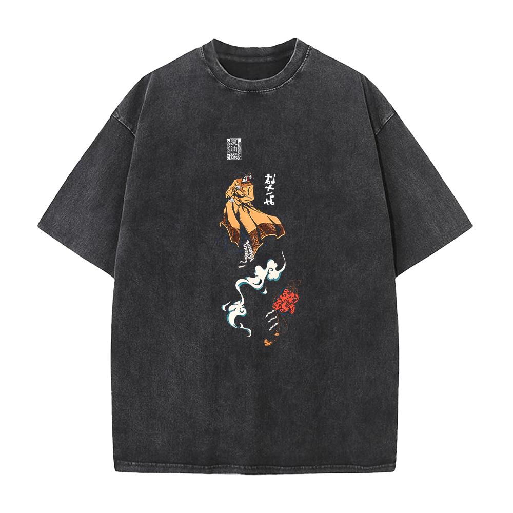 Anime Jujutsu Kaisen Geto Suguru Printed Tshirt Mens and Womens Washed Tshirt High Quality Vintage Cotton Tshirt Top