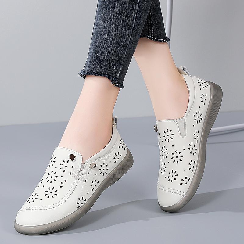 Fashion 2025 Summer Women's Flat Casual Loafers Wide Width Breathable Mesh Slip-On Shoes for Walking Size 35-41 Non-Slip Sole Hot Sale