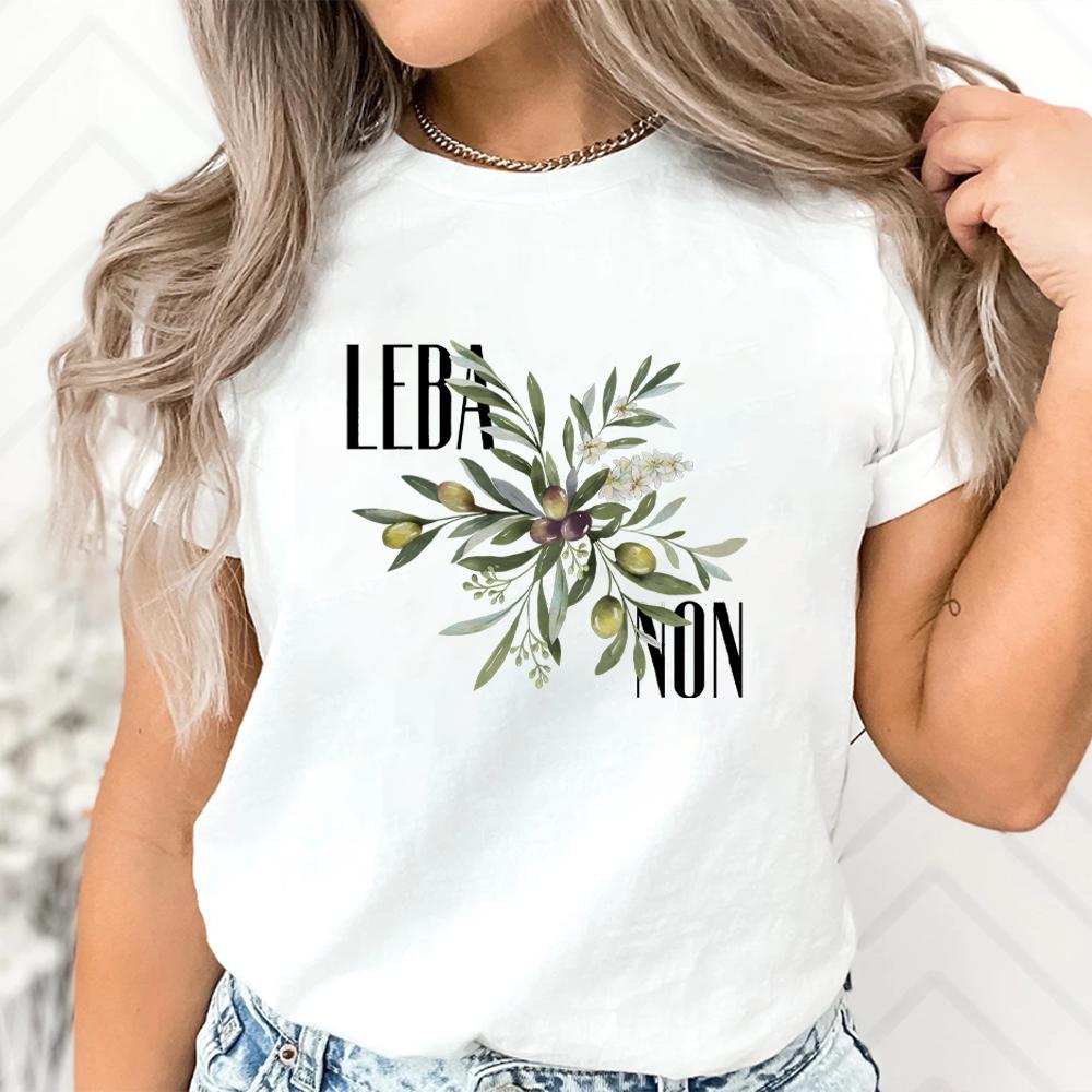 

Lebanese Olive T-shirt Lebanon Shirt Beirut Shirts Olive Graphic Tee Olive Cedar Trees Top Plant Short Sleeves Shirts Y2k Top S