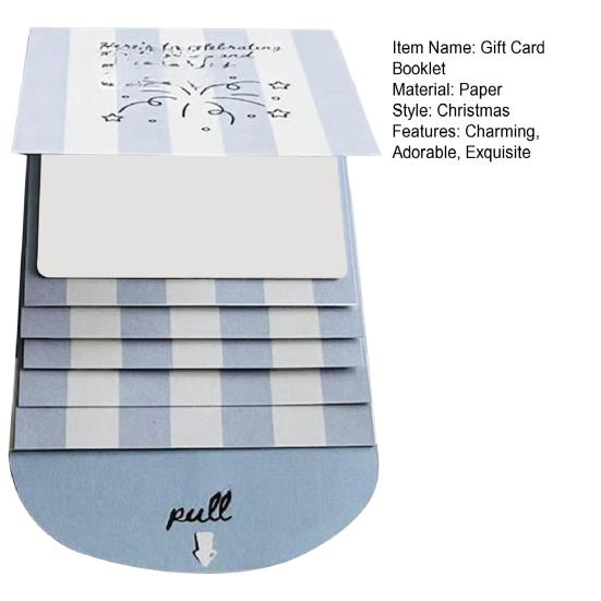 Christmas Gift Card Booklet Handmade Merry Christmas Gift Card Book Pull-out Design DIY Wow Card Holder Keepsake Gift for Holiday Xmas Party
