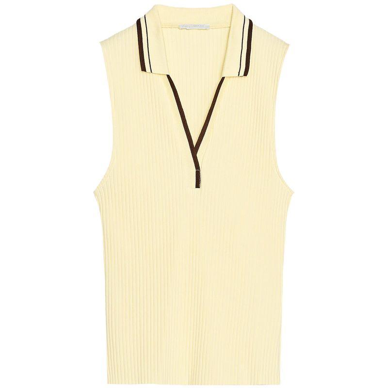 Zaprha2025 New Arrival Beautiful Casual Polo Tops Rib Polo Shirt T-shirt Female Silm Slim Looking 0858315