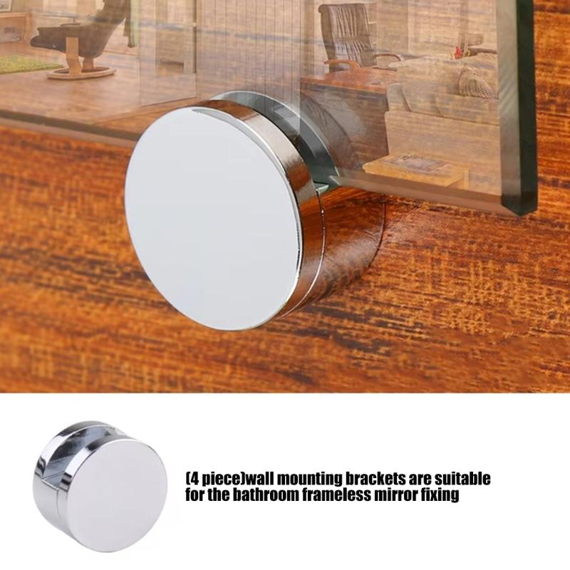 Modern Zinc Alloy Shelf Bracket Quick Setups Advertising Plate Glass Clamp Bathroom Mirror Glass Fixed Fitting Enduring
