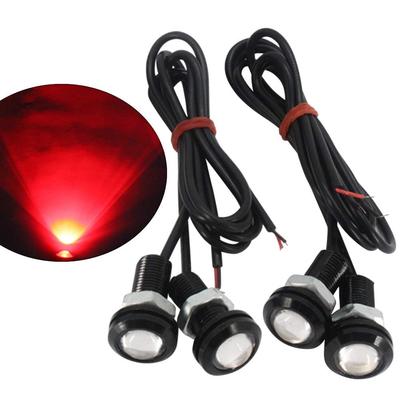 Luz Diurna LED X-STYLE 18mm Holofote Vermelho Tipo Parafuso Olho de Águia