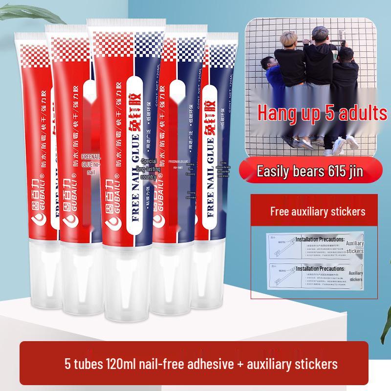 Multi-Function Adhesive Glue: Nail-Free, Strong, Ideal for Bathroom Tiles, Mirrors, and Glass.