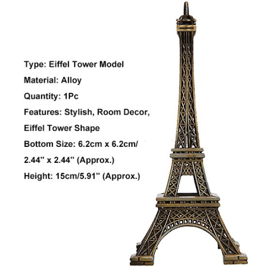 15cm Home Decoration Romantic Paris Eiffel Tower Metallic Model Figurines Decor