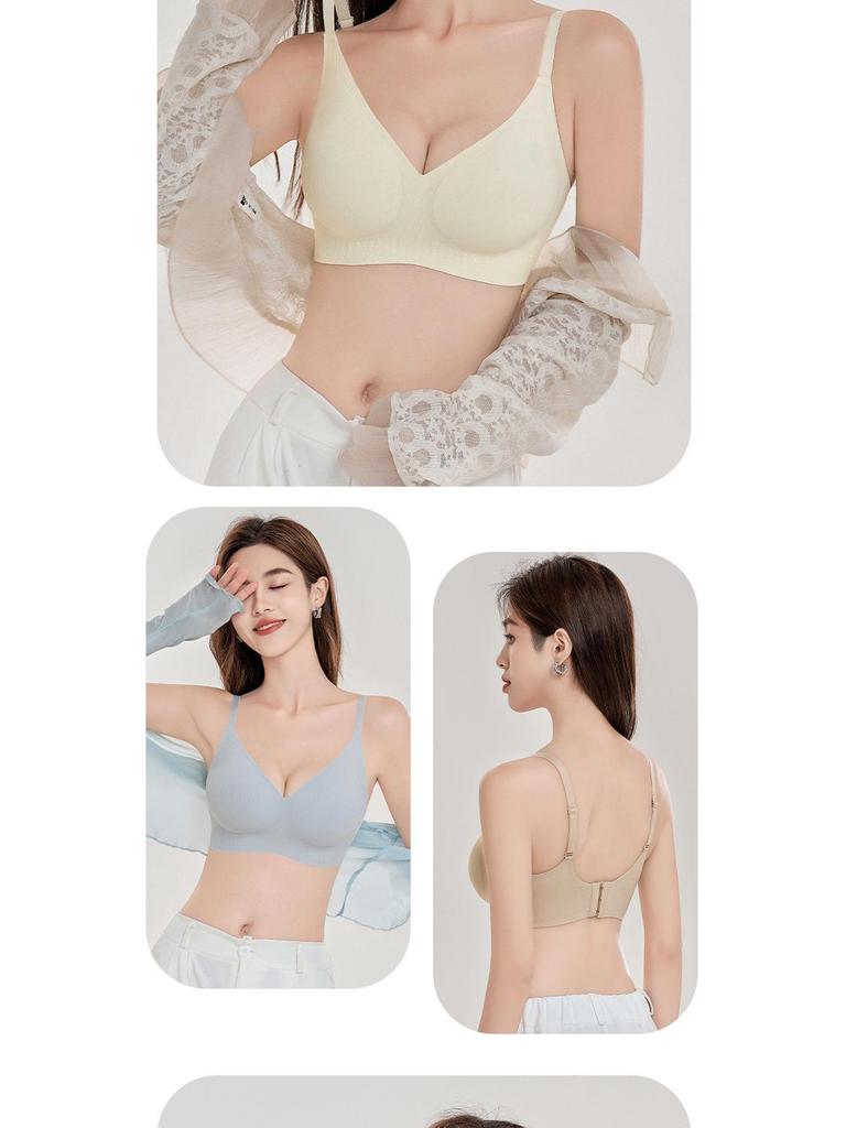 Threaded Seamless Small Chest Enhancing Push-Up Bra: 3D Stereo Cup, Soft Support, Beautiful Back Design