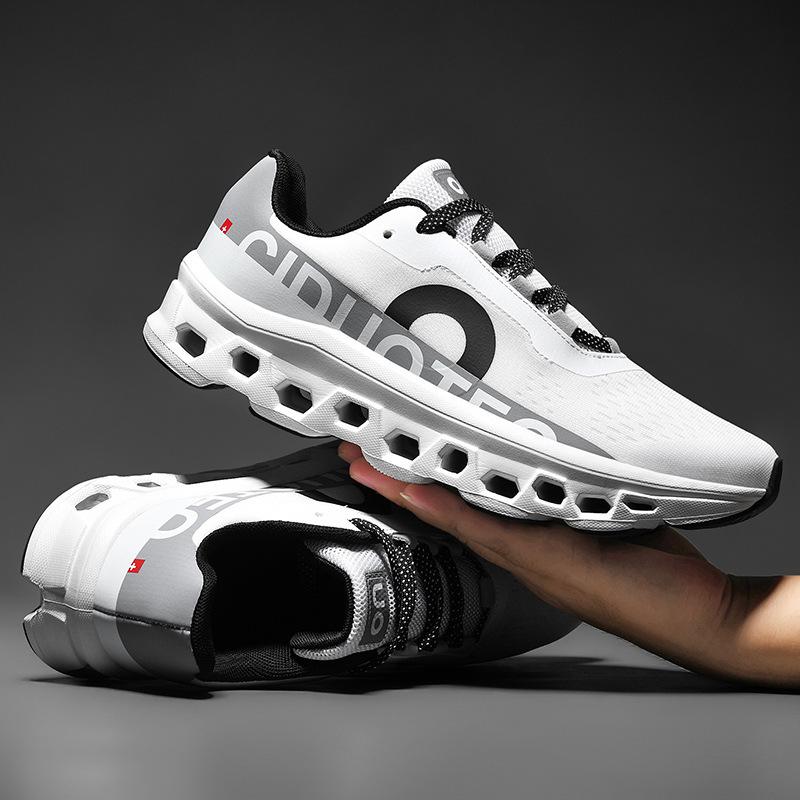 

2025 new men s shoes high elastic shock absorption marathon running shoes men s versatile mesh youth sportShoes 36 білий