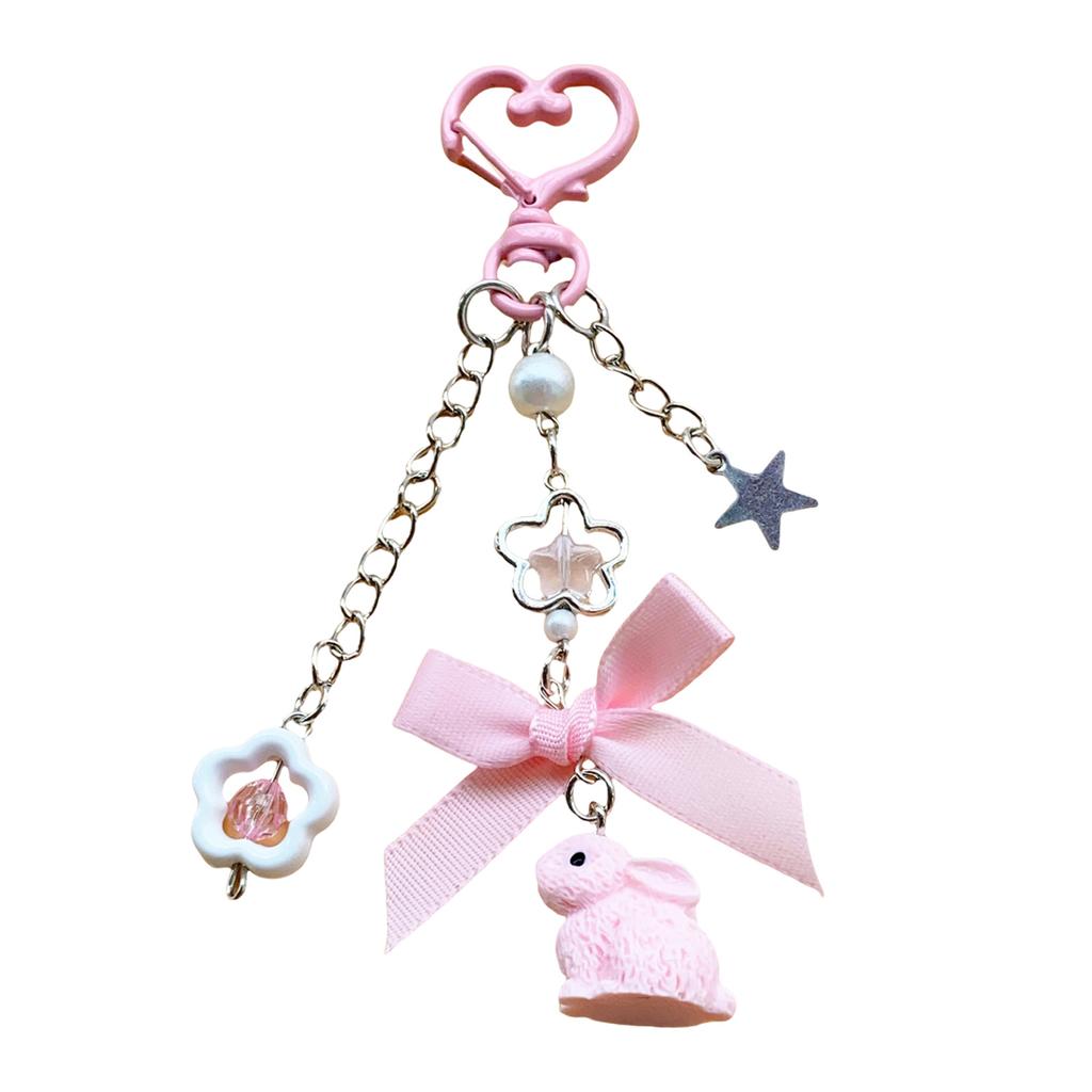 Truskawkowe Króliki Akrylowe Paski Charms do Telefonu Estetyczne Łańcuszki do Telefonu Smycze Akcesoria do Użytku z Torbami i Aparatami
